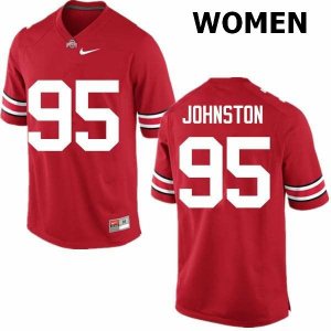 Women's Ohio State Buckeyes #95 Cameron Johnston Red Nike NCAA College Football Jersey Anti-slip CJY7744EC